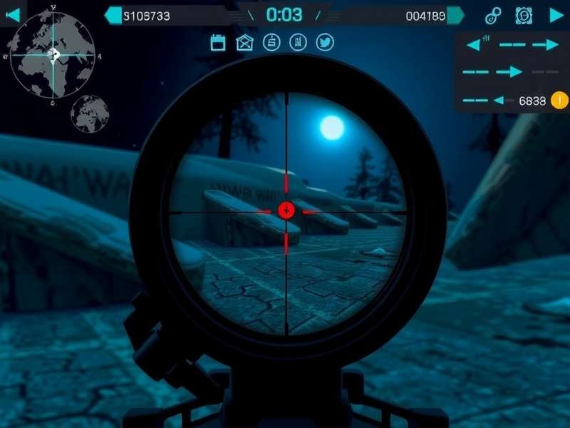 Starlight Sniper Pro gameplay screenshot showing sniper scope view